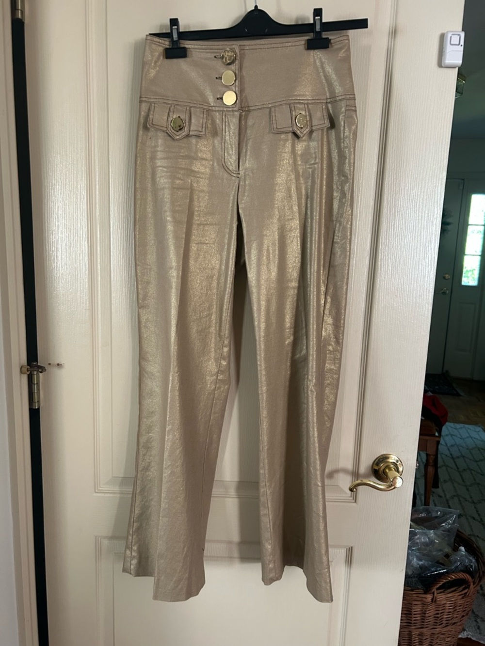 Cache Metallic Gold Evening Trousers
